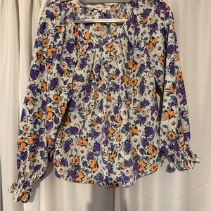 Umgee Floral Print Women's Top - Purple and Orange